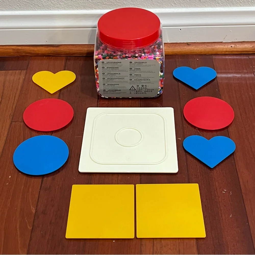 Ikea Pyssla Perler Multi Colored Jewelry Craft Beads with 9 Pegboards